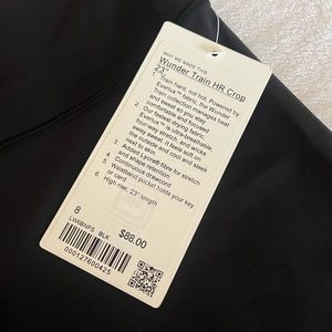 Lululemon Wunder Train HR Crop 23” Size 8